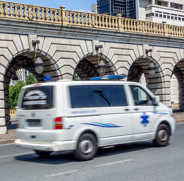 Ambulance dans les rues de Montpellier 